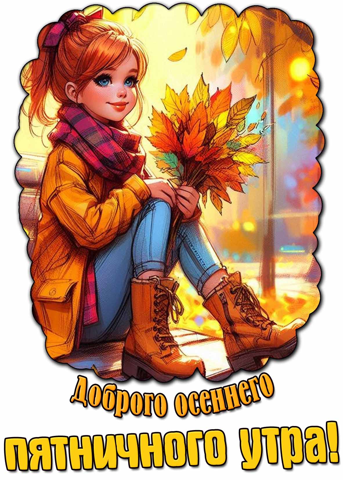 Открытка доброго осеннего пятничного утра