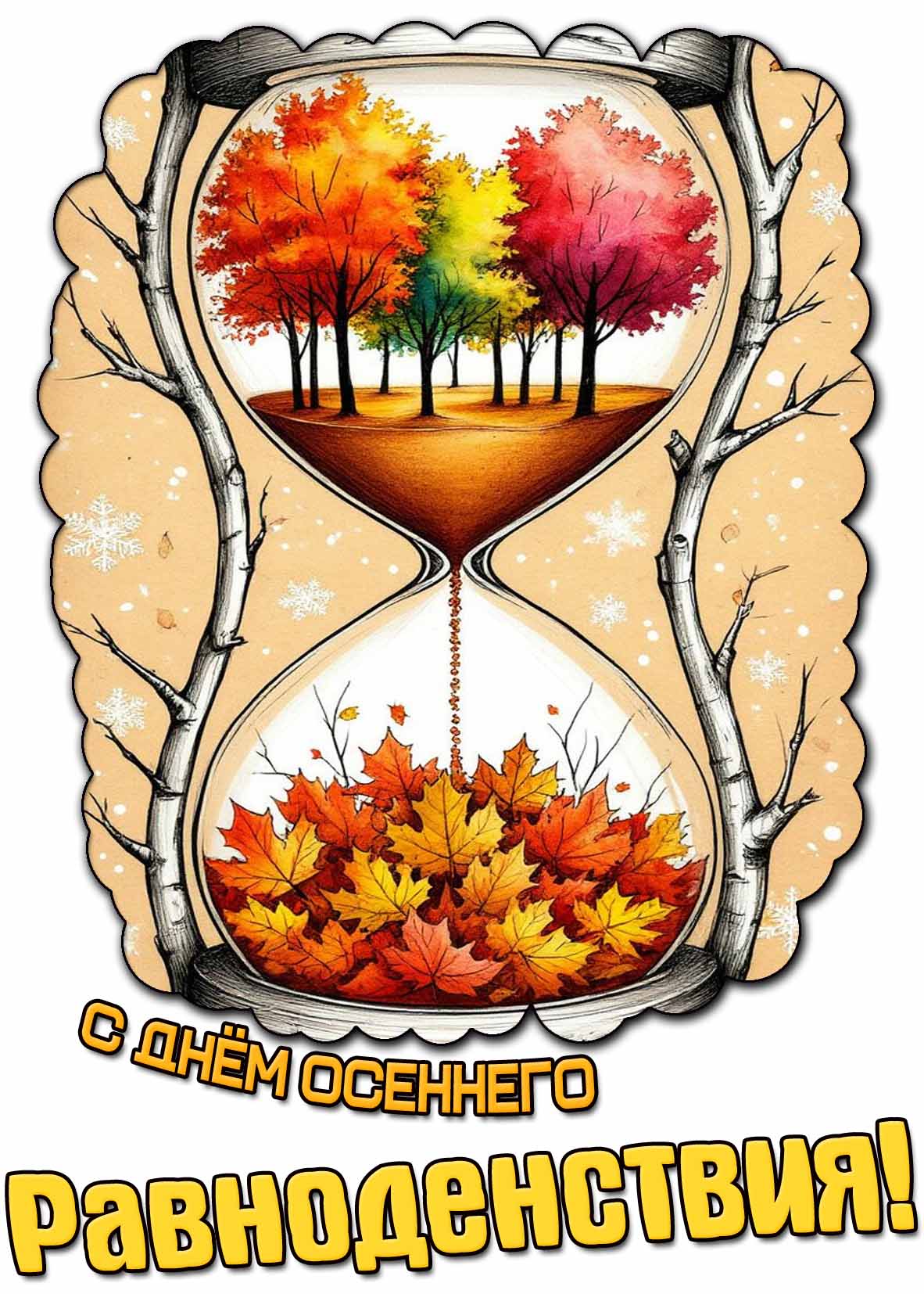 Красивая открытка с днём осеннего равноденствия