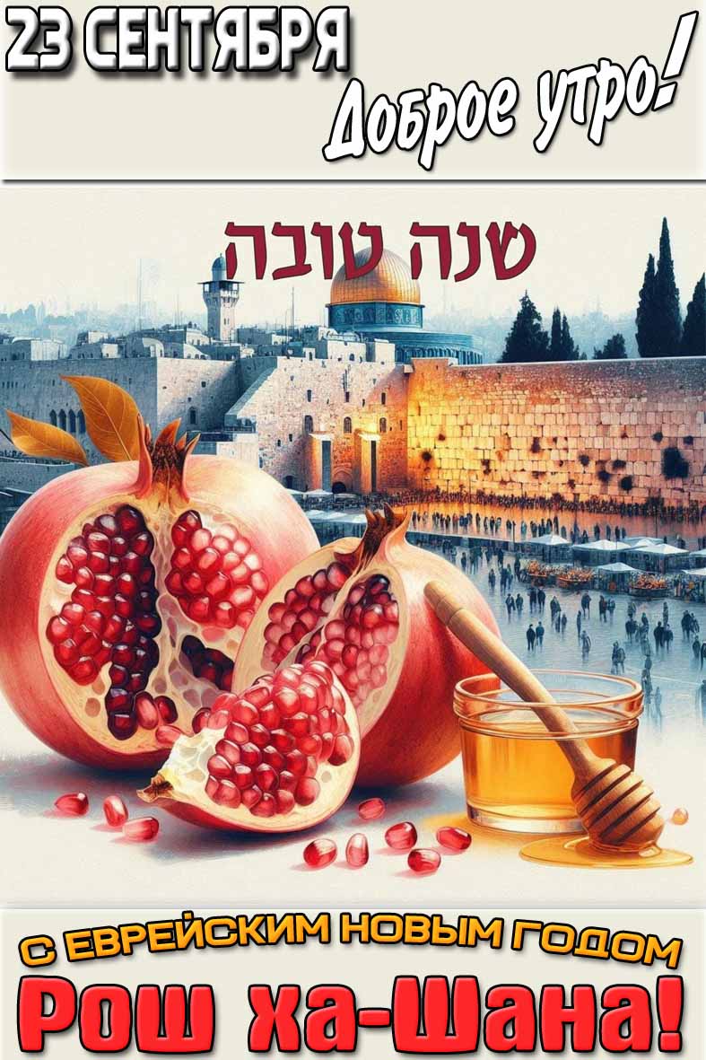 Картинка "23 сентября доброе утро! С еврейским новым годом Рош ха-Шана!"