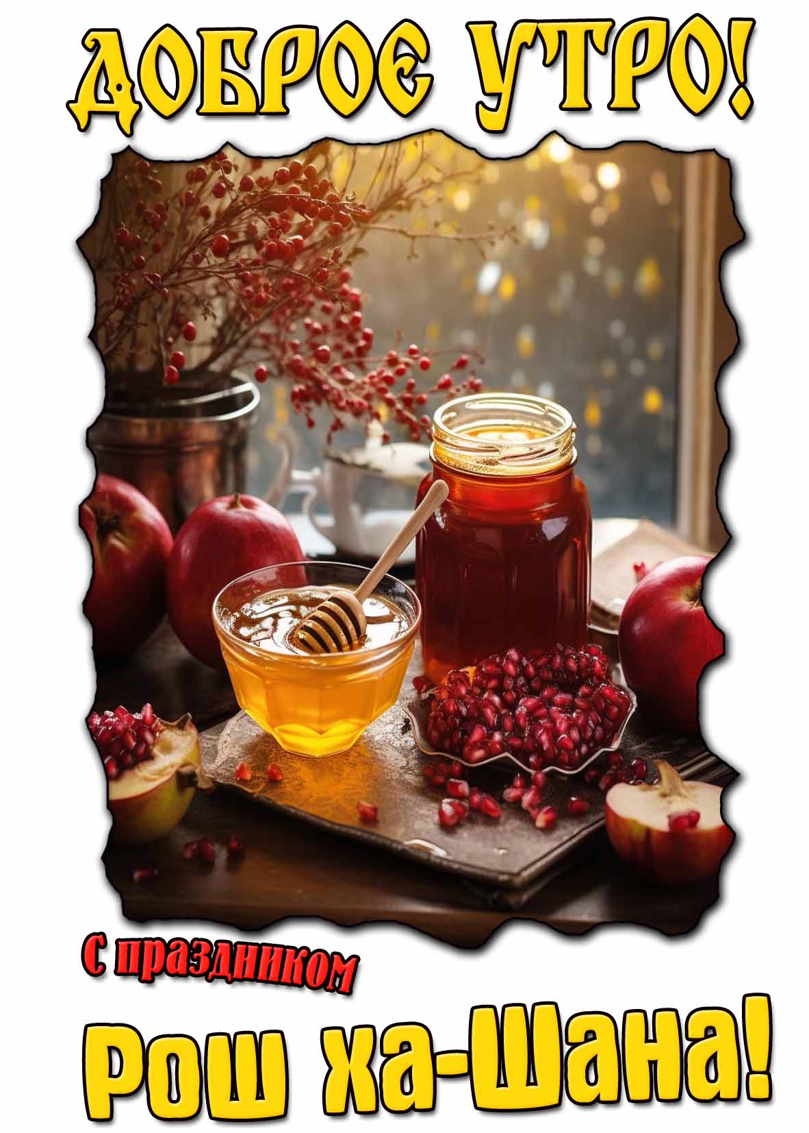 Картинка "Доброе утро! С праздником Рош ха-Шана!"