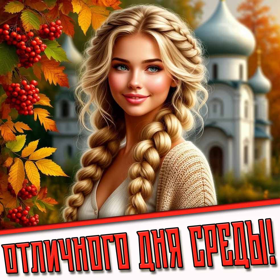 Отличного дня среды! - осенняя открытка