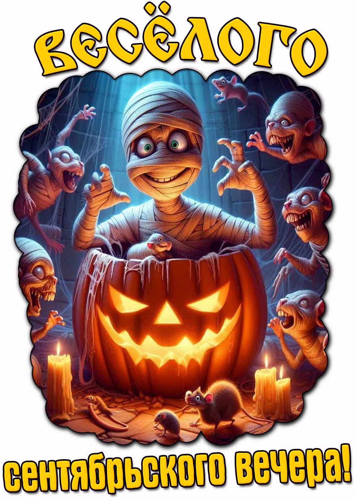 Открытка весёлого сентябрьского вечера