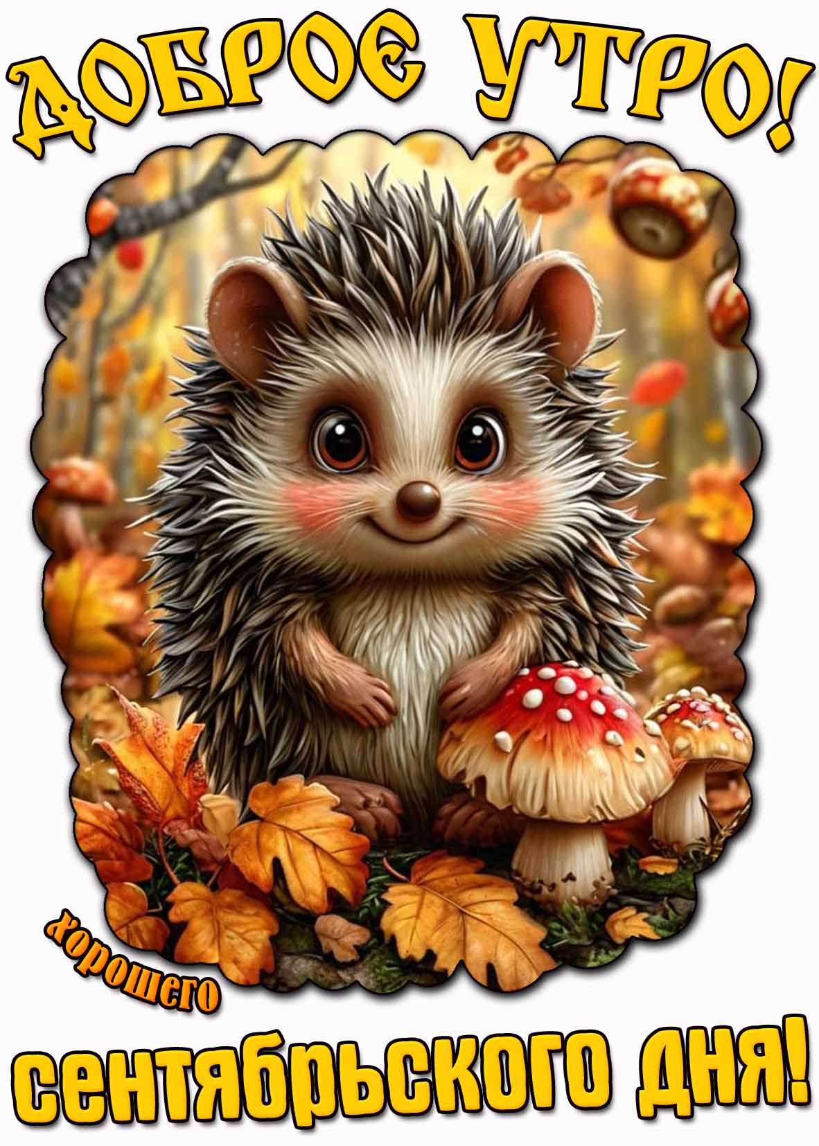Открытка "Доброе утро! Хорошего сентябрьского дня!"