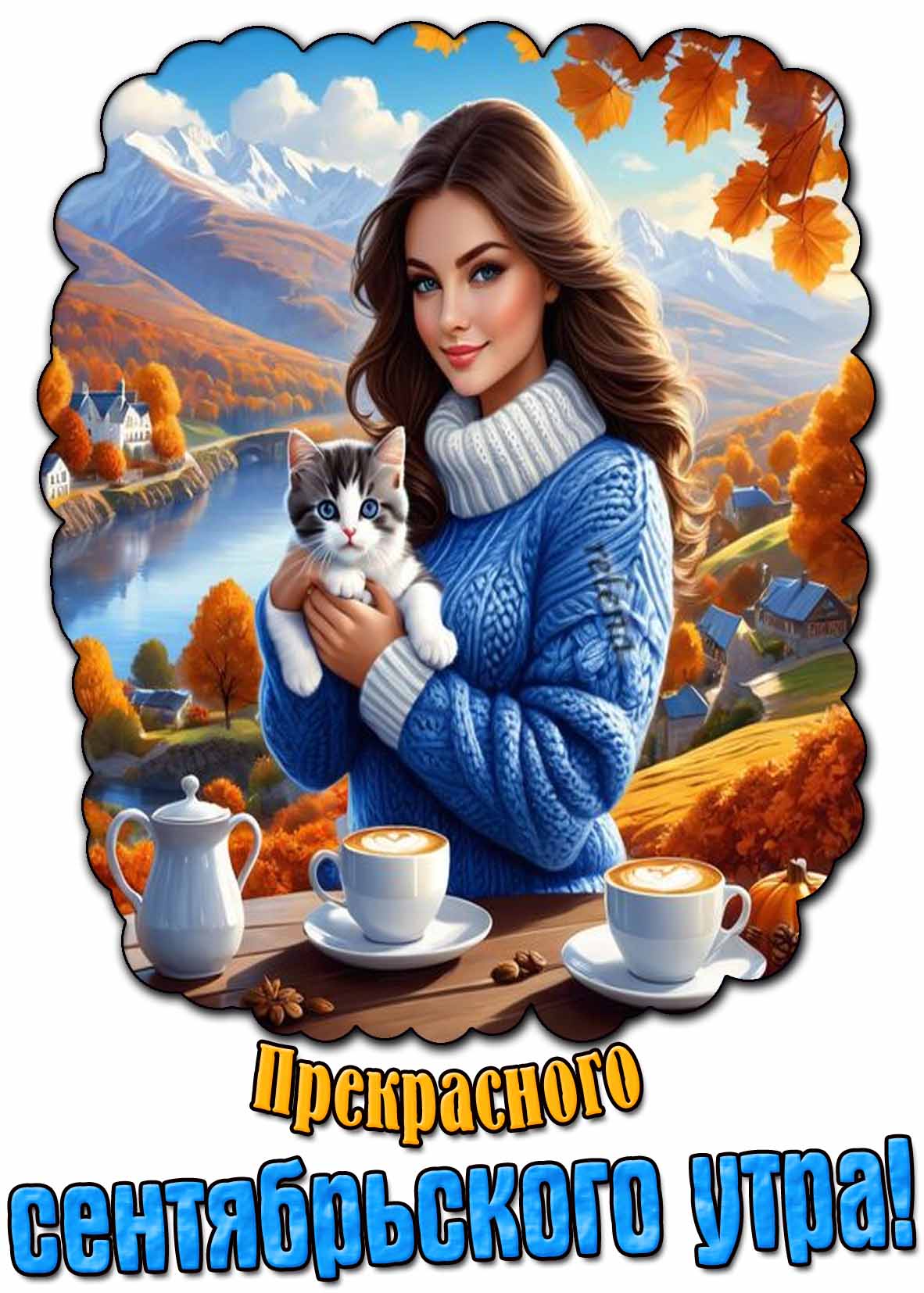 Прекрасного сентябрьского утра! - картинка с девушкой