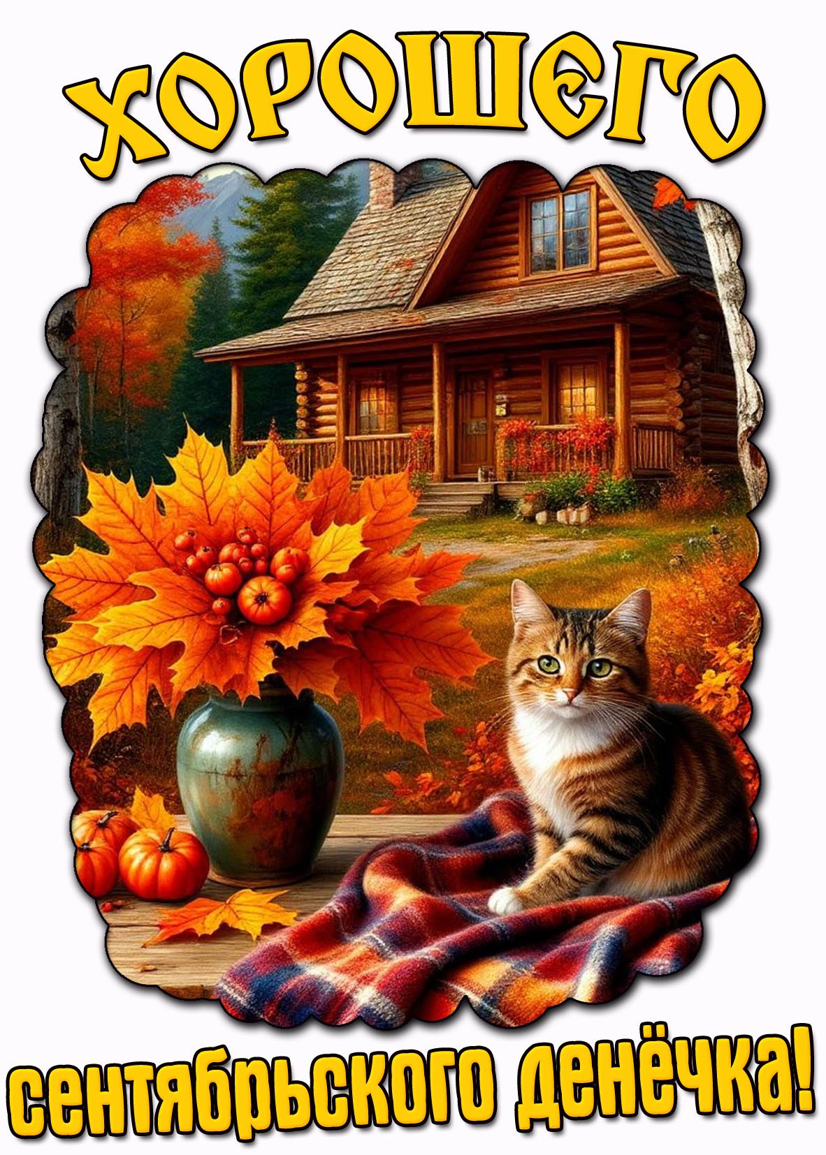 Хорошего сентябрьского денёчка! - открытка