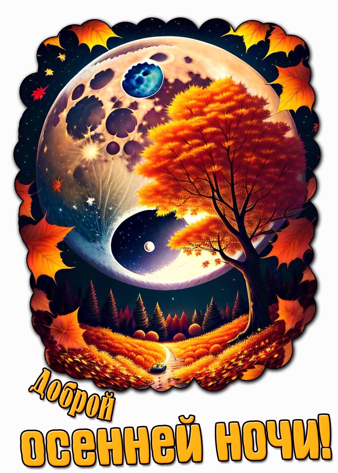 Красивая картинка доброй осенней ночи