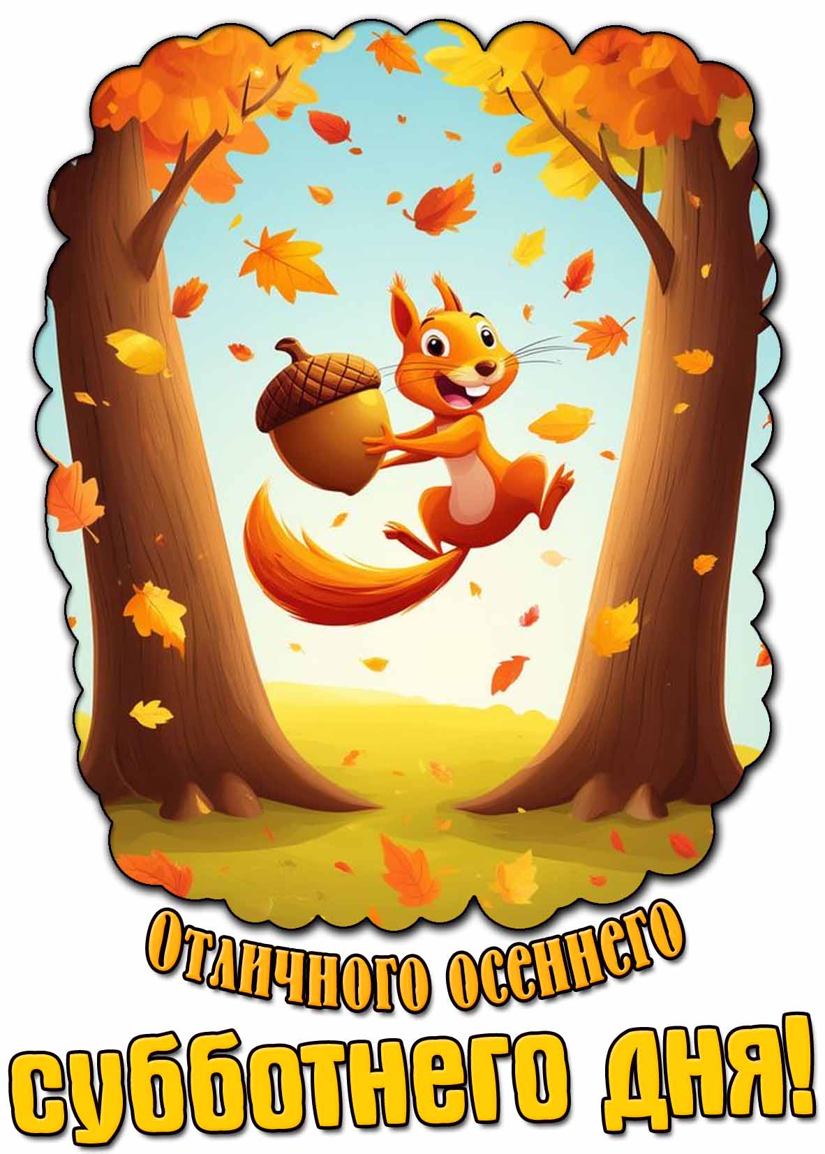 Прикольная картинка "Отличного осеннего субботнего дня!"