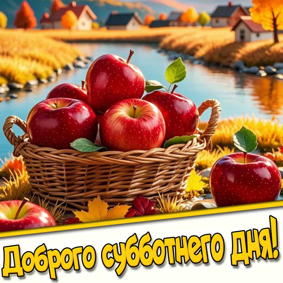 Доброго субботнего дня! - осенняя картинка с яблоками