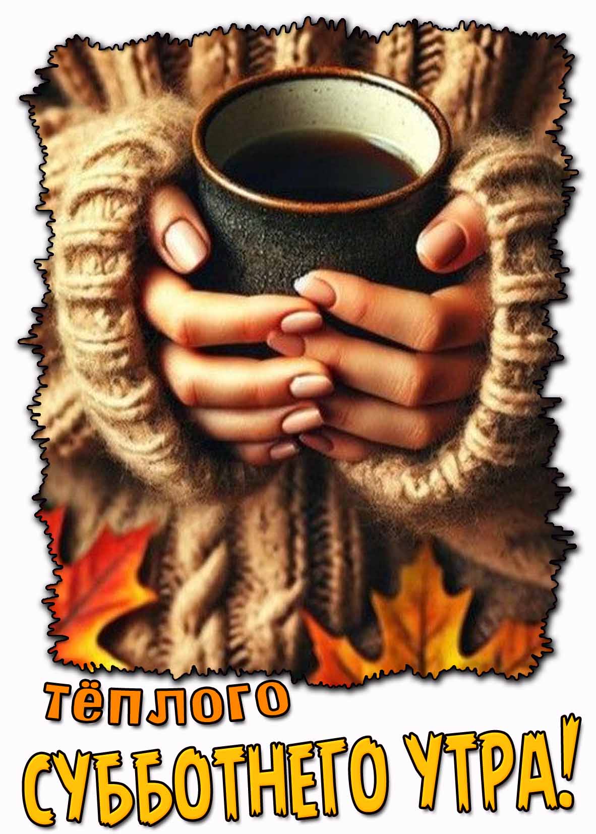 Тёплого субботнего утра! - картинка с чашкой кофе