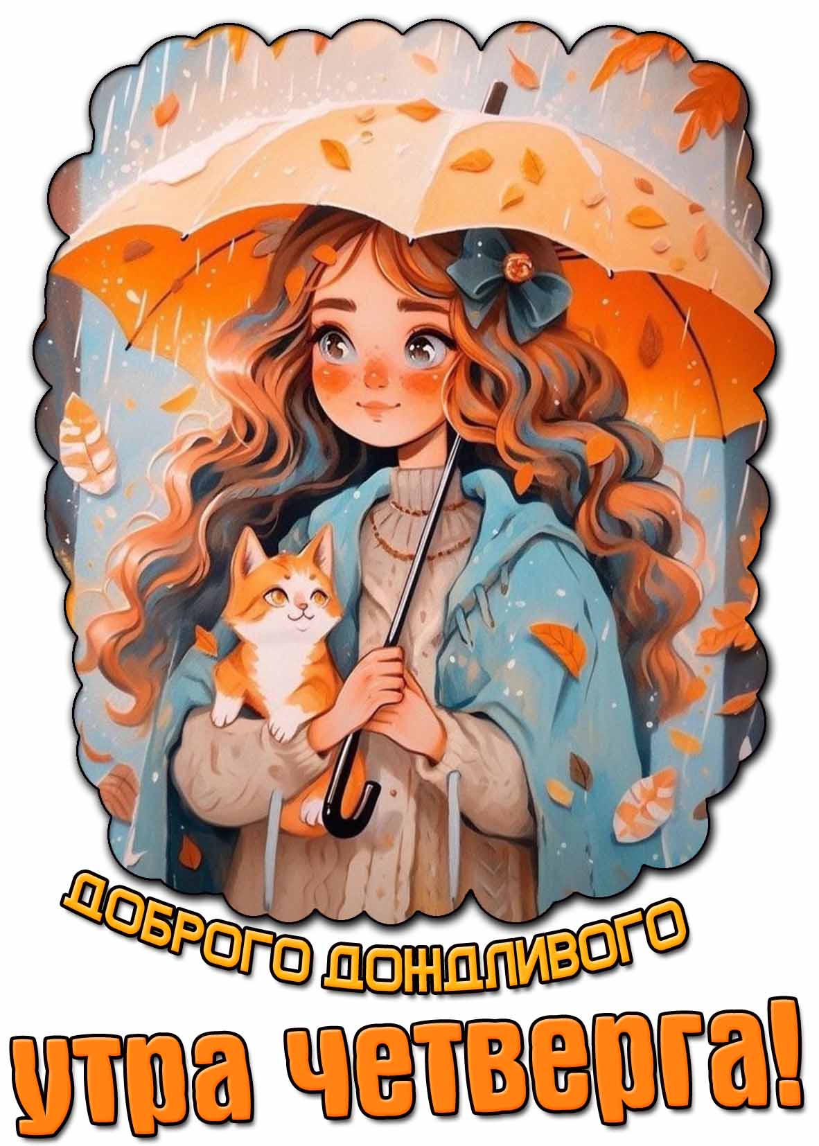 Осенняя открытка доброго дождливого утра четверга