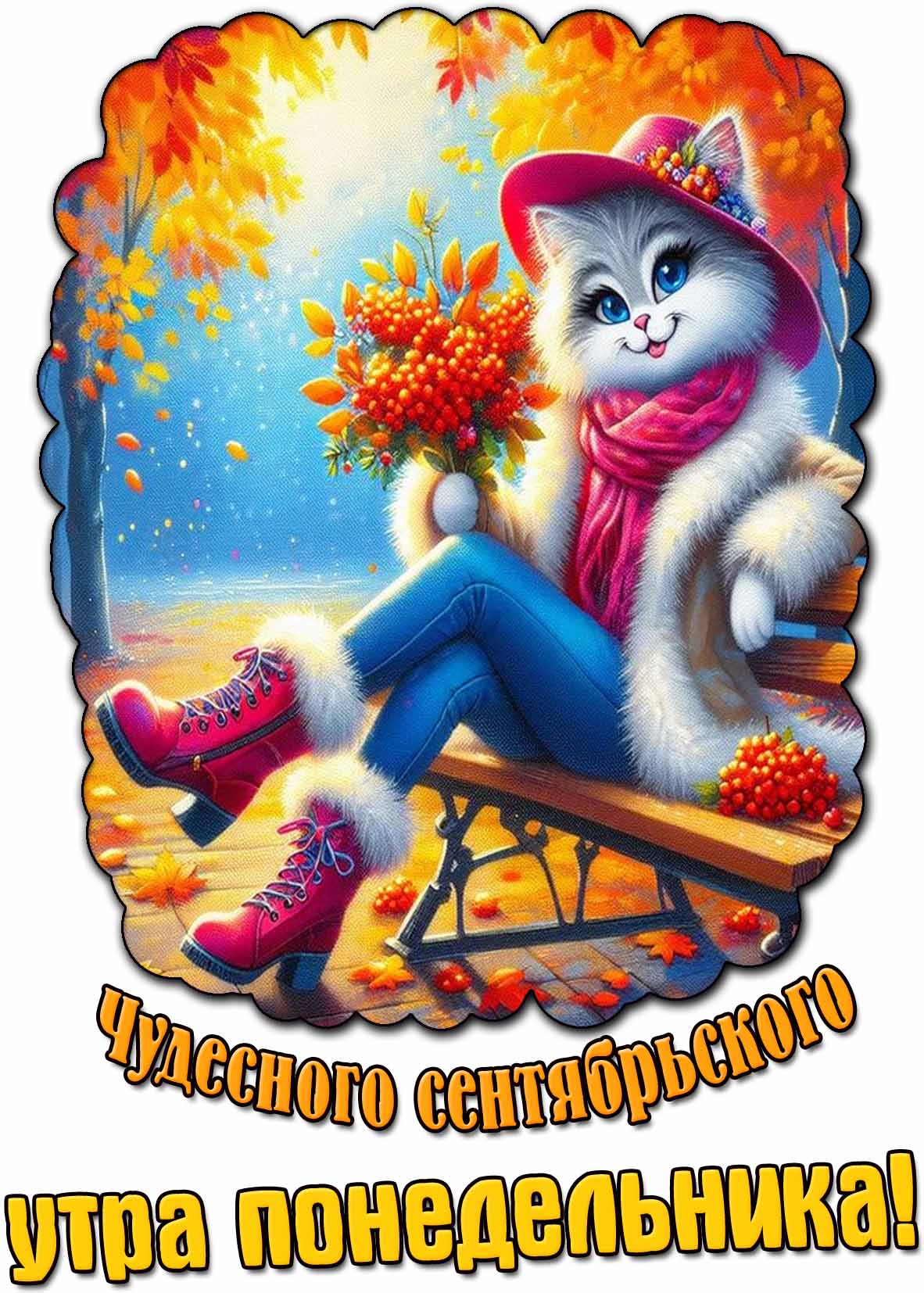 Открытка чудесного сентябрьского утра понедельника