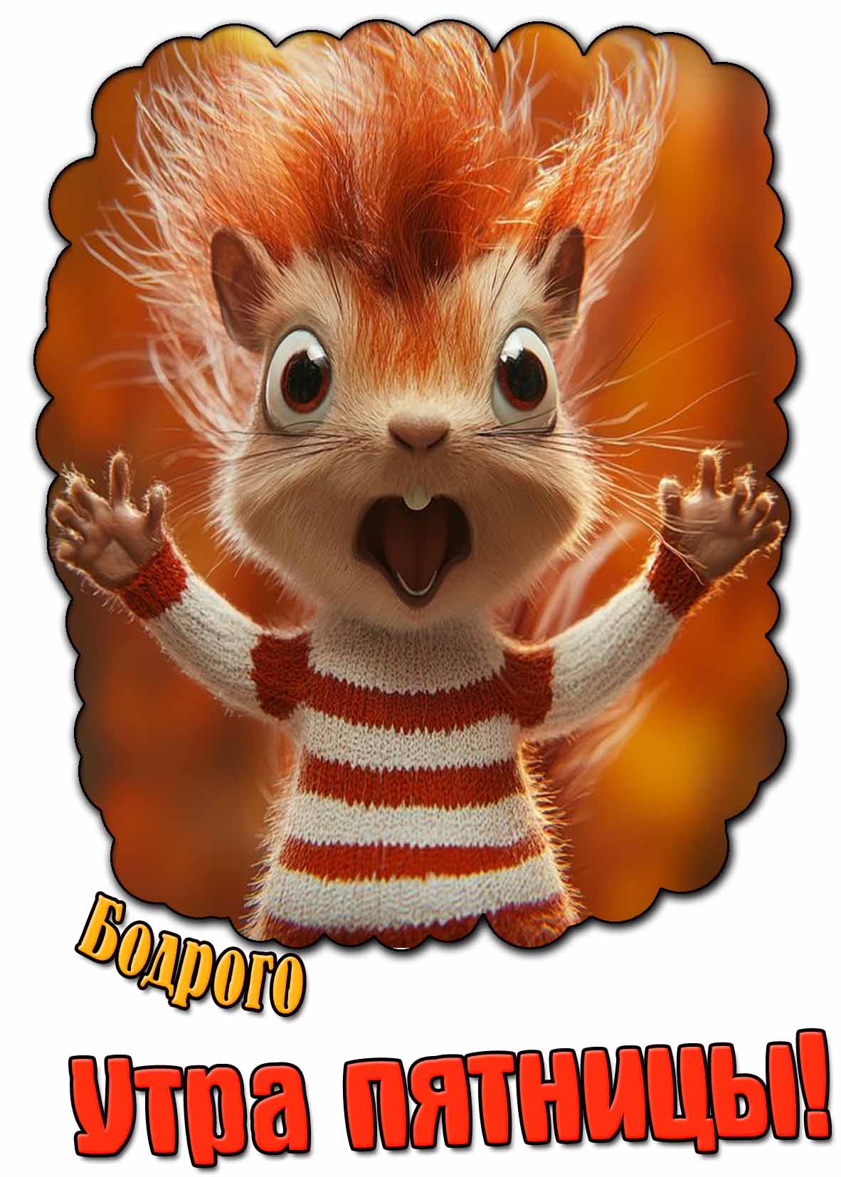 Смешная открытка бодрого утра пятницы