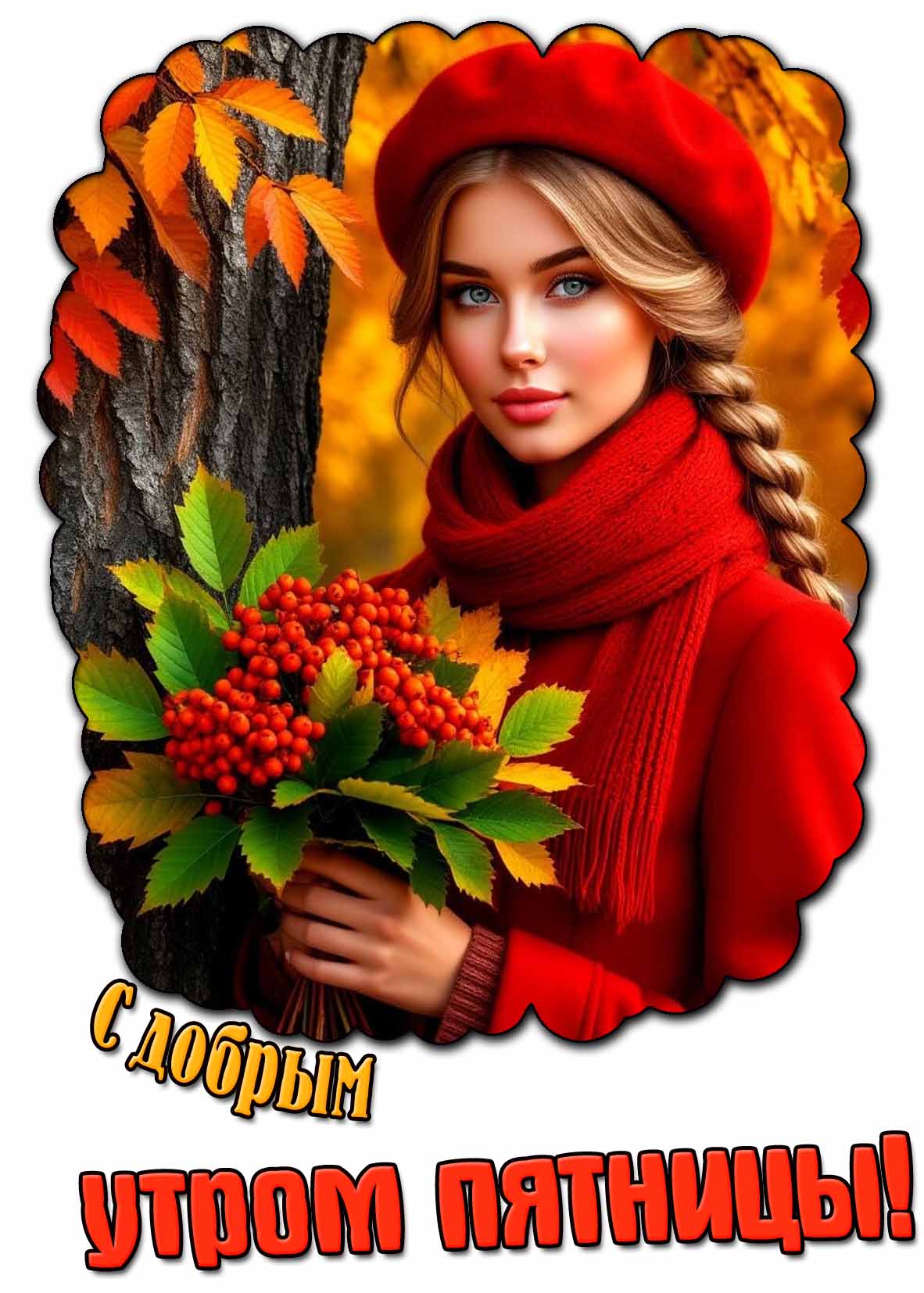 Красивая осенняя открытка с добрым утром пятницы