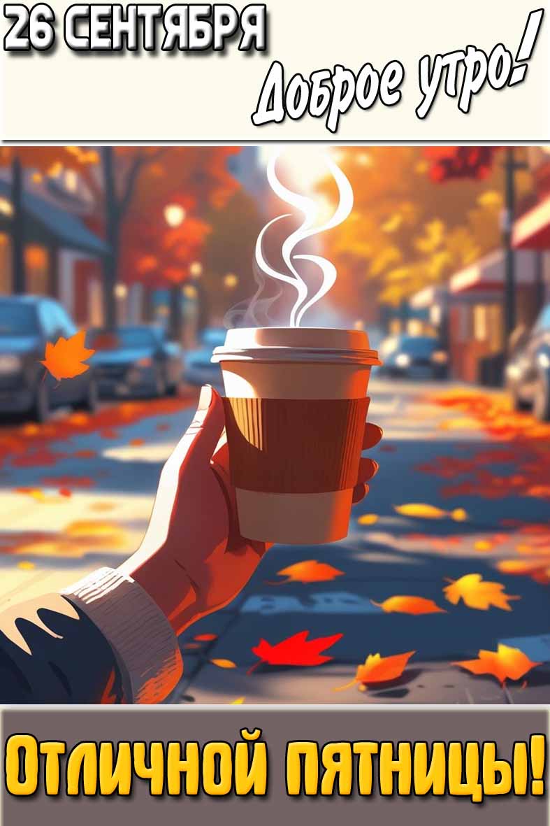 Открытка "26 сентября доброе утро! Отличной пятницы!"