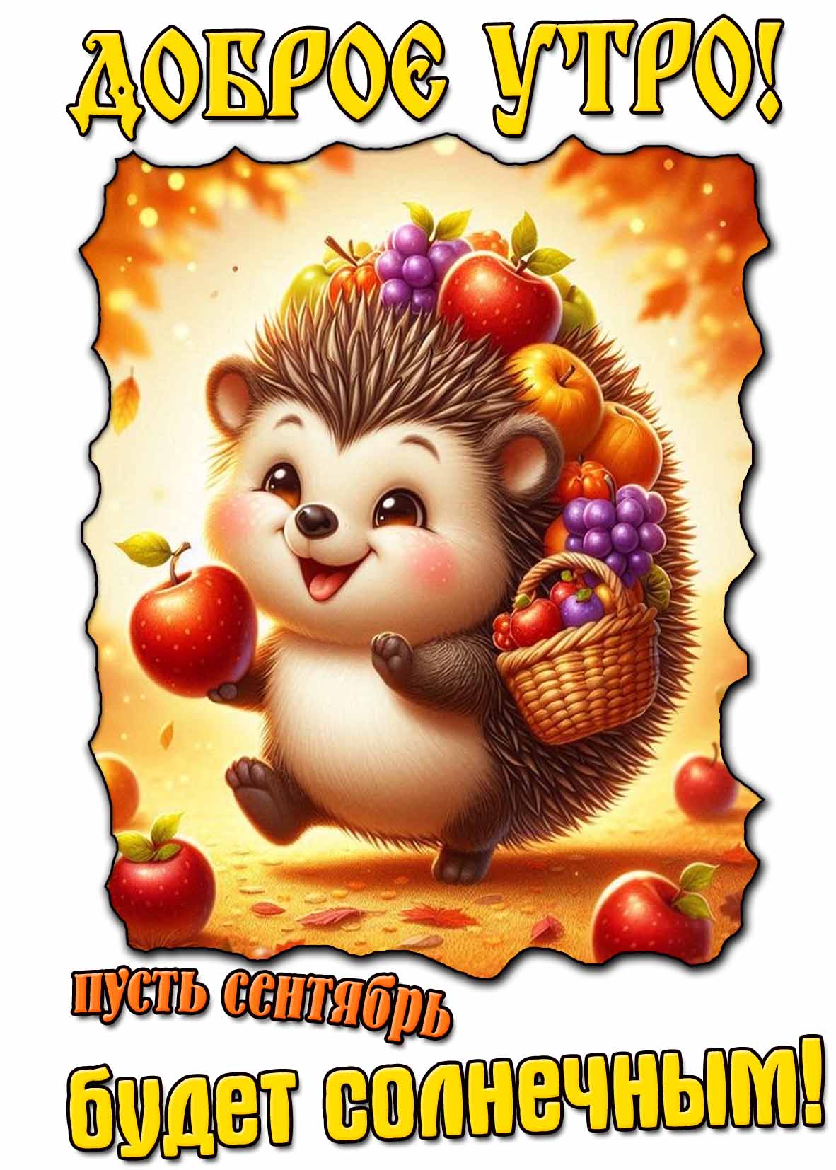 Открытка "Доброе утро! Пусть сентябрь будет солнечным!"