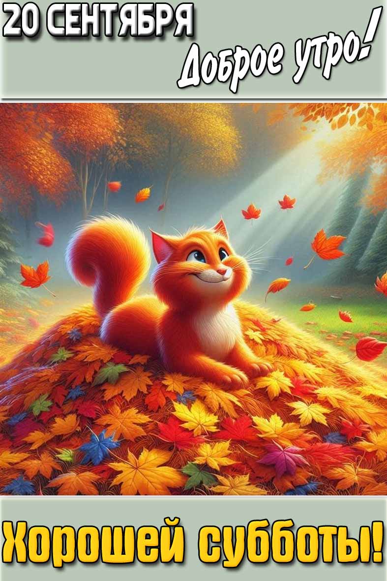 Картинка "20 сентября доброе утро! Хорошей субботы!"