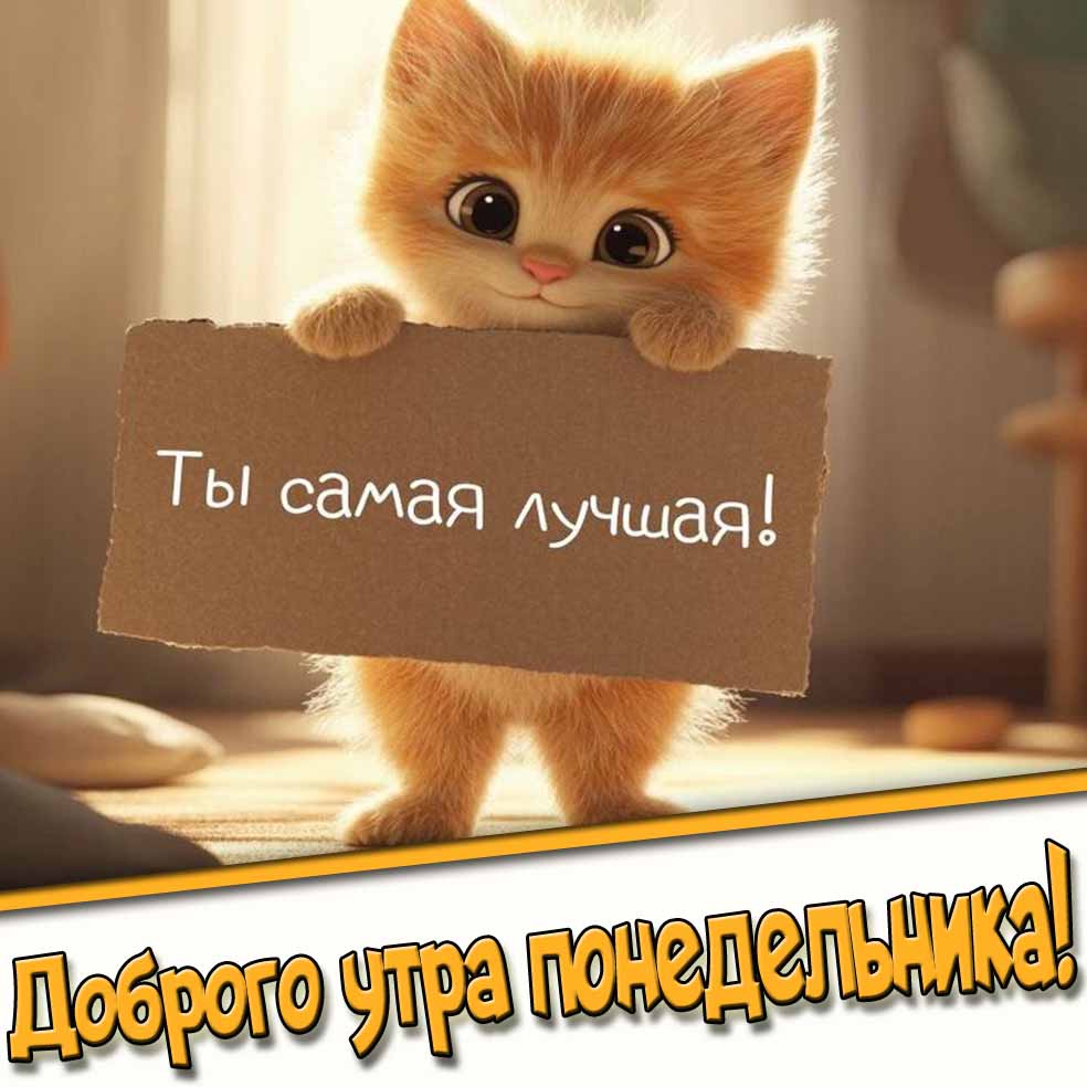Картинка "Доброго утра понедельника! Ты самая лучшая!"