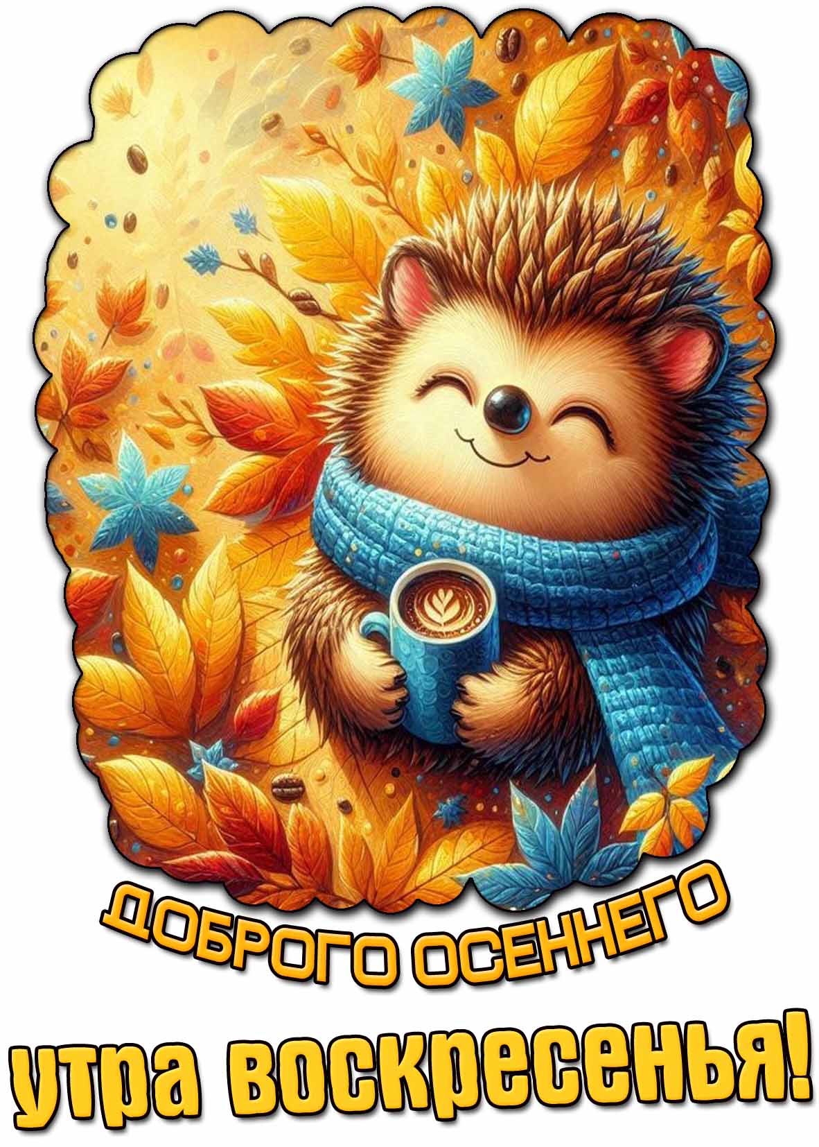 Красивая открытка доброго осеннего утра воскресенья