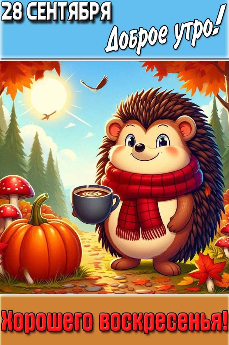 Картинка "28 сентября доброе утро! Хорошего воскресенья!"