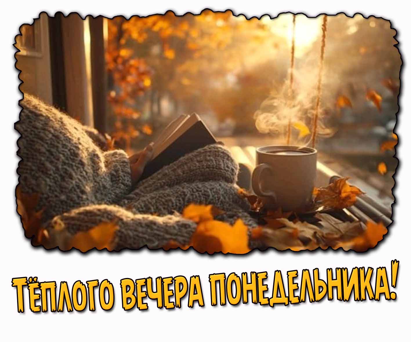 Тёплого вечера понедельника! - осенняя картинка с кофе