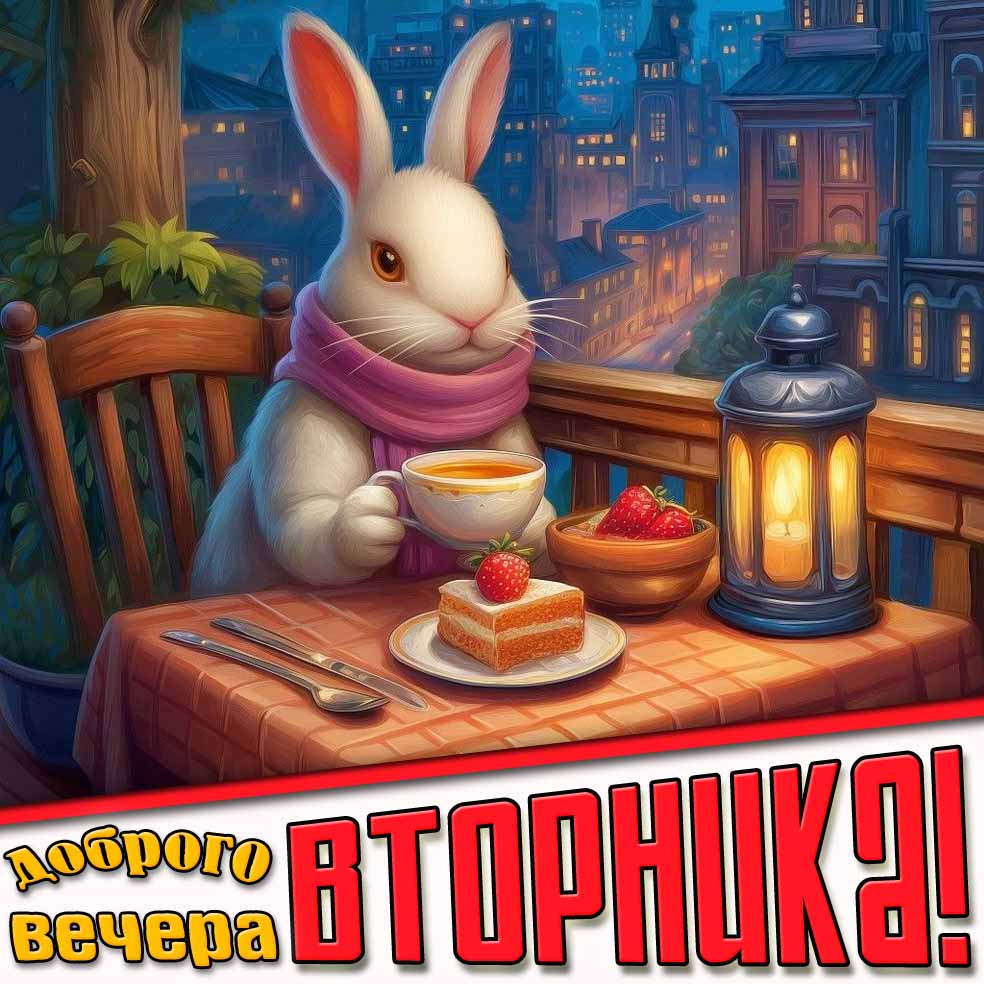 Прикольная картинка доброго вечера вторника