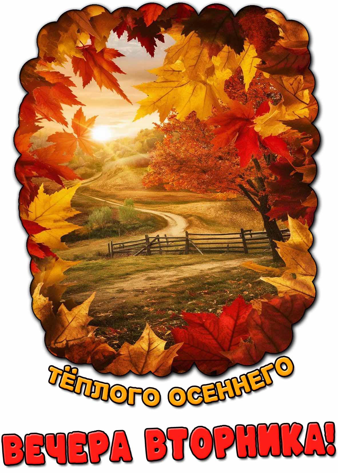Картинка тёплого осеннего вечера вторника