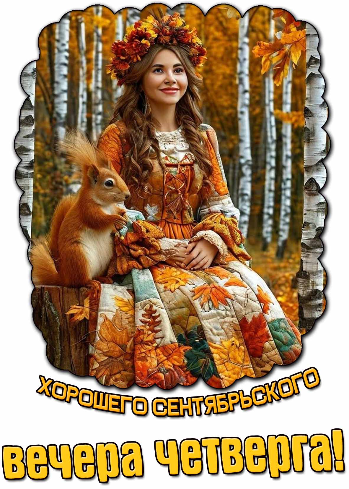Открытка хорошего сентябрьского вечера четверга