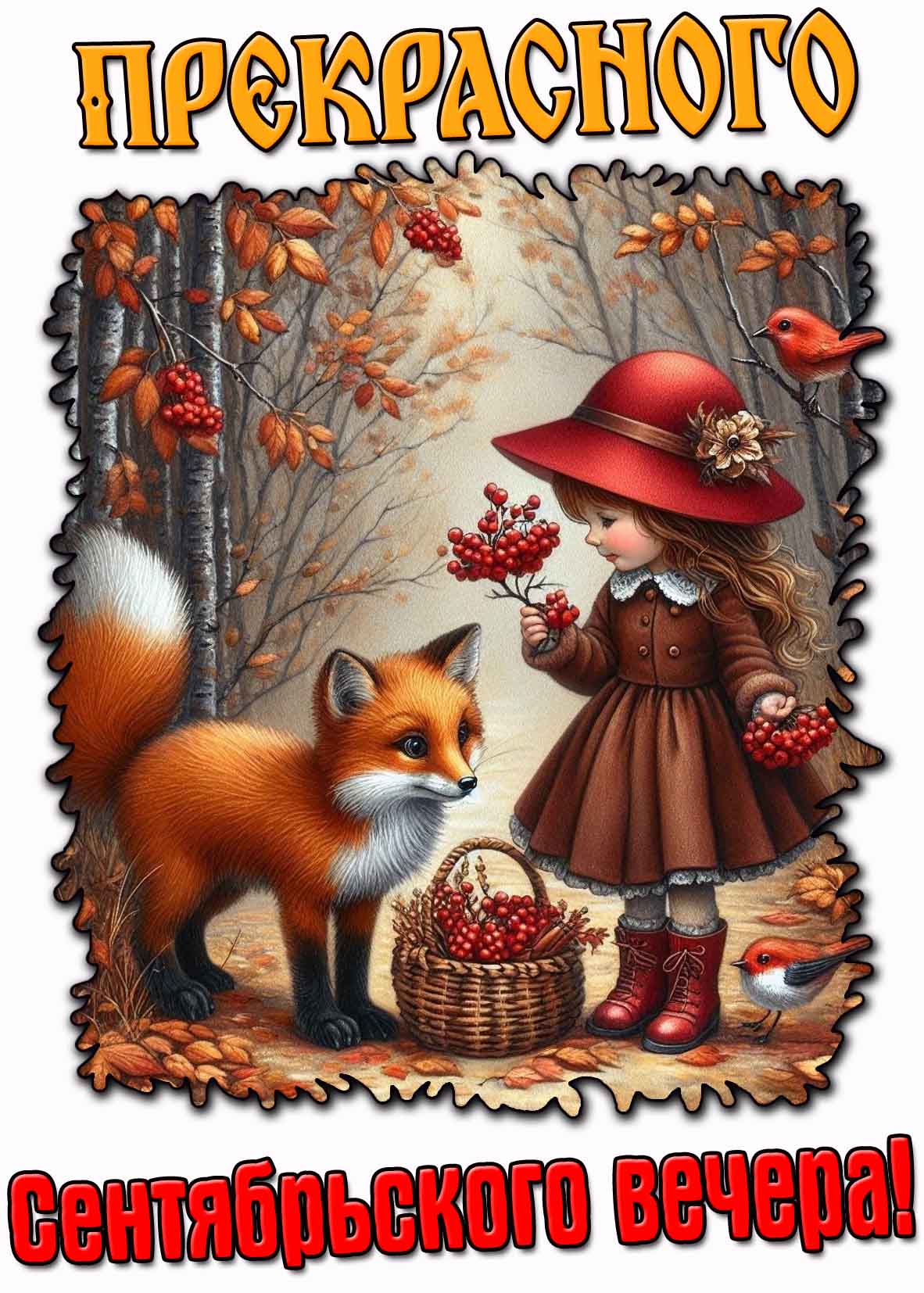 Открытка прекрасного сентябрьского вечера