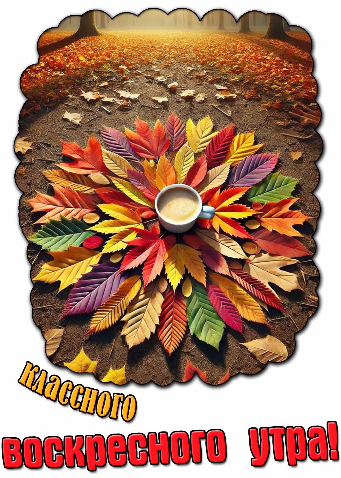 Классного воскресного утра! - осенняя открытка