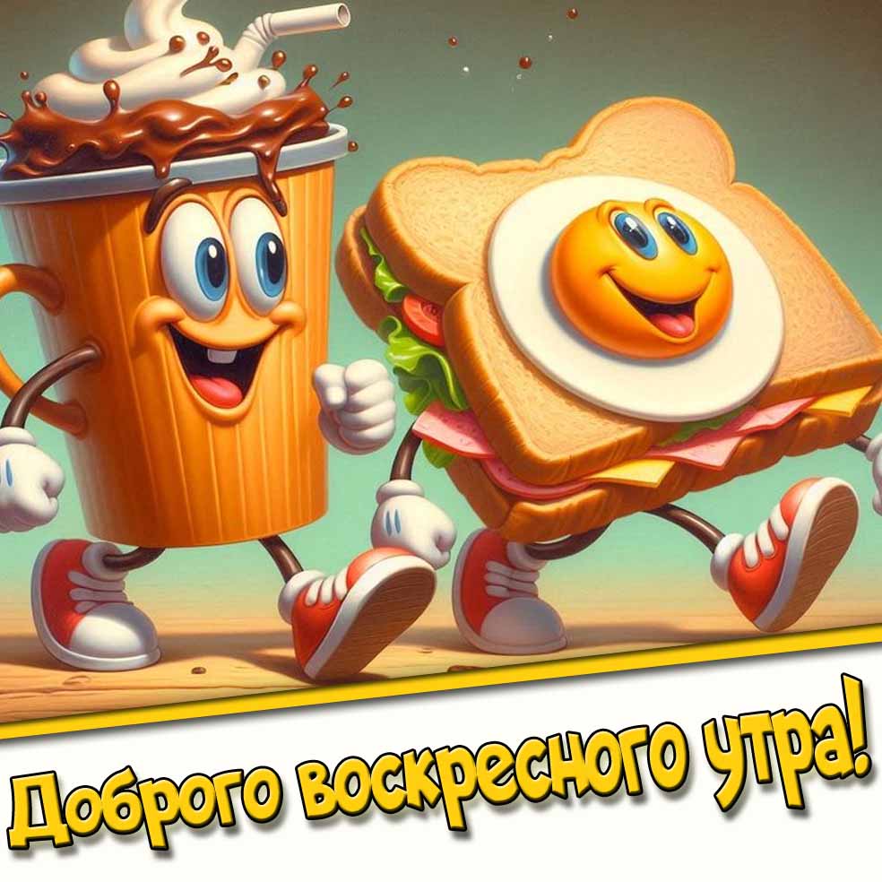 Прикольная открытка доброго воскресного утра