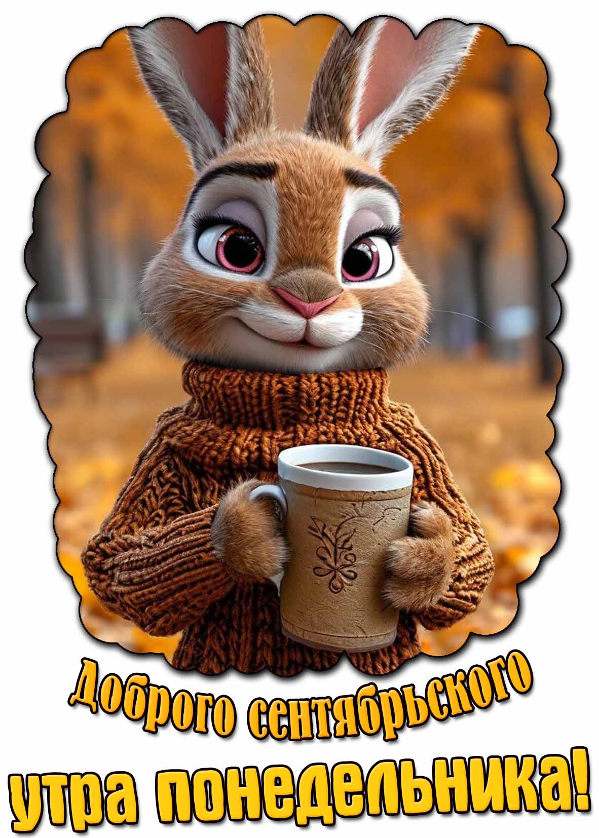 Открытка доброго сентябрьского утра понедельника