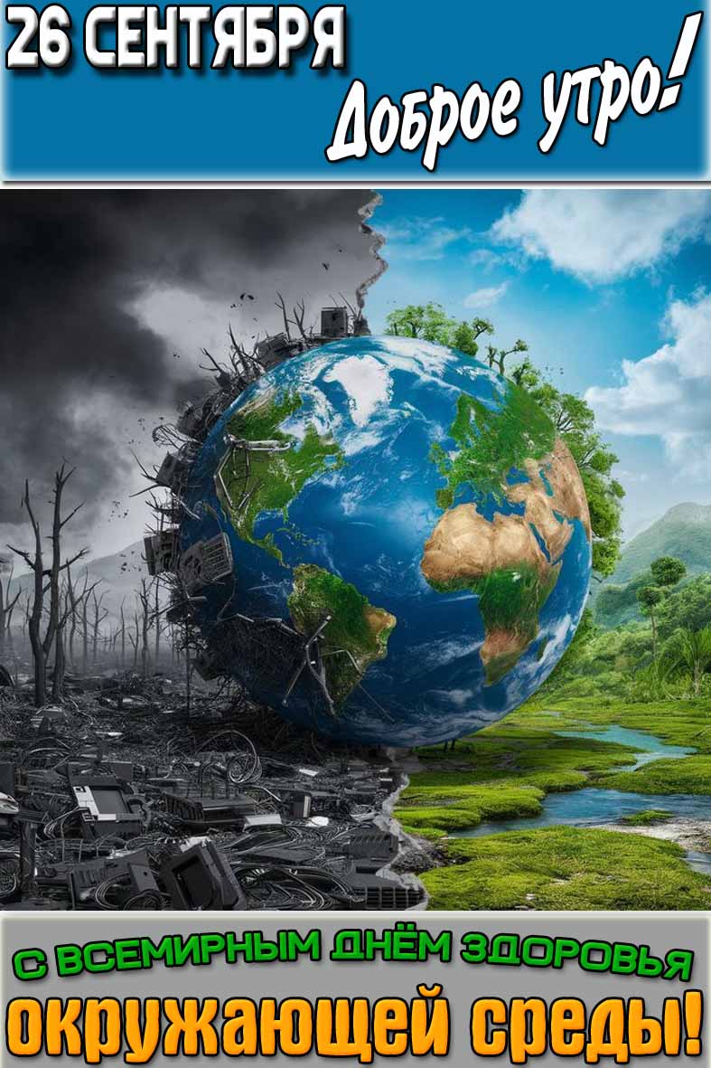 Картинка "26 сентября доброе утро! С Всемирным здоровья окружающей среды!"