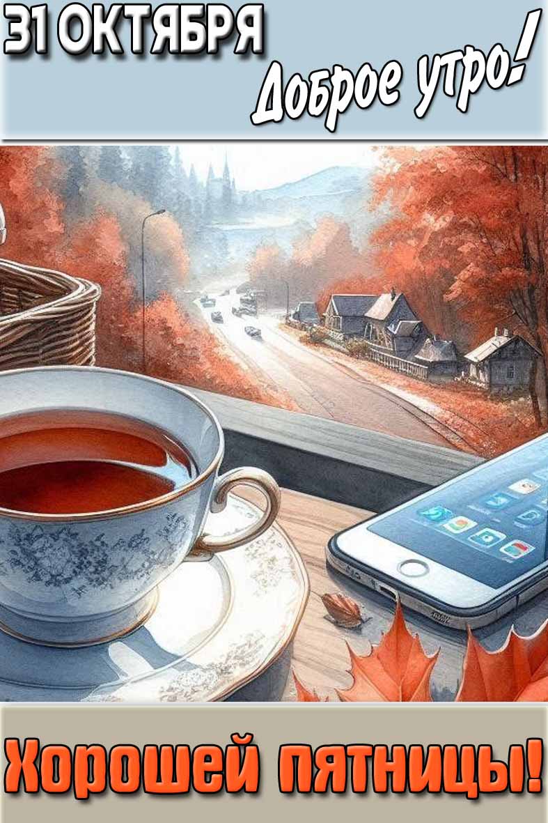 Открытка "31 октября доброе утро! Хорошей пятницы!"