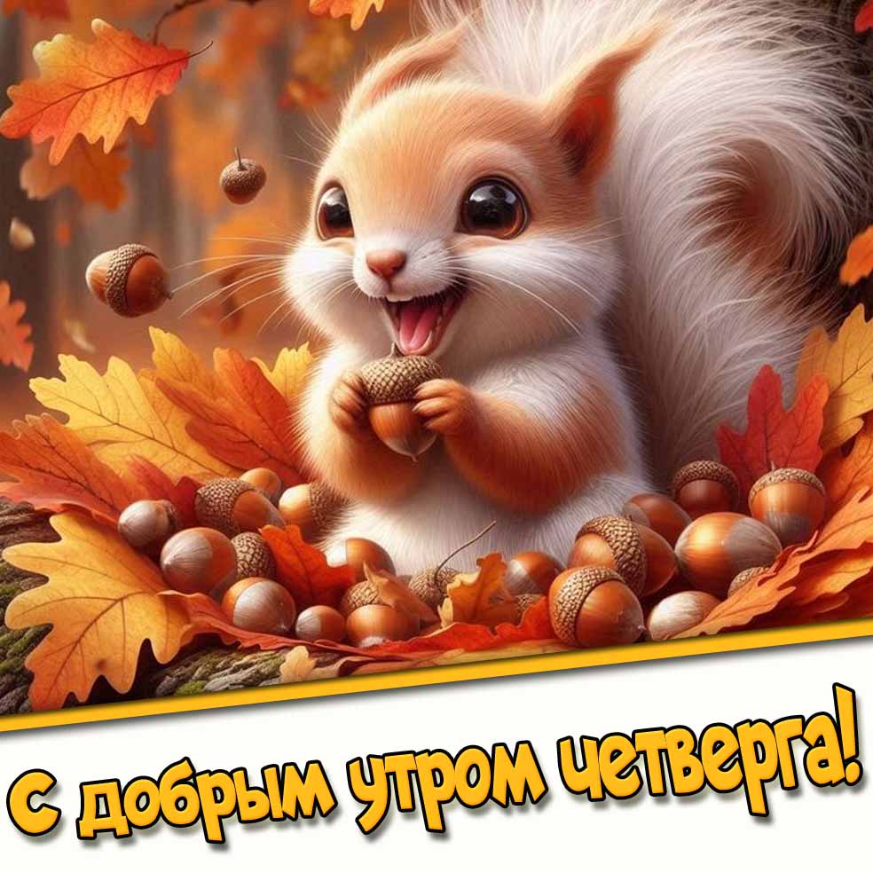 С добрым утром четверга! - осенняя открытка