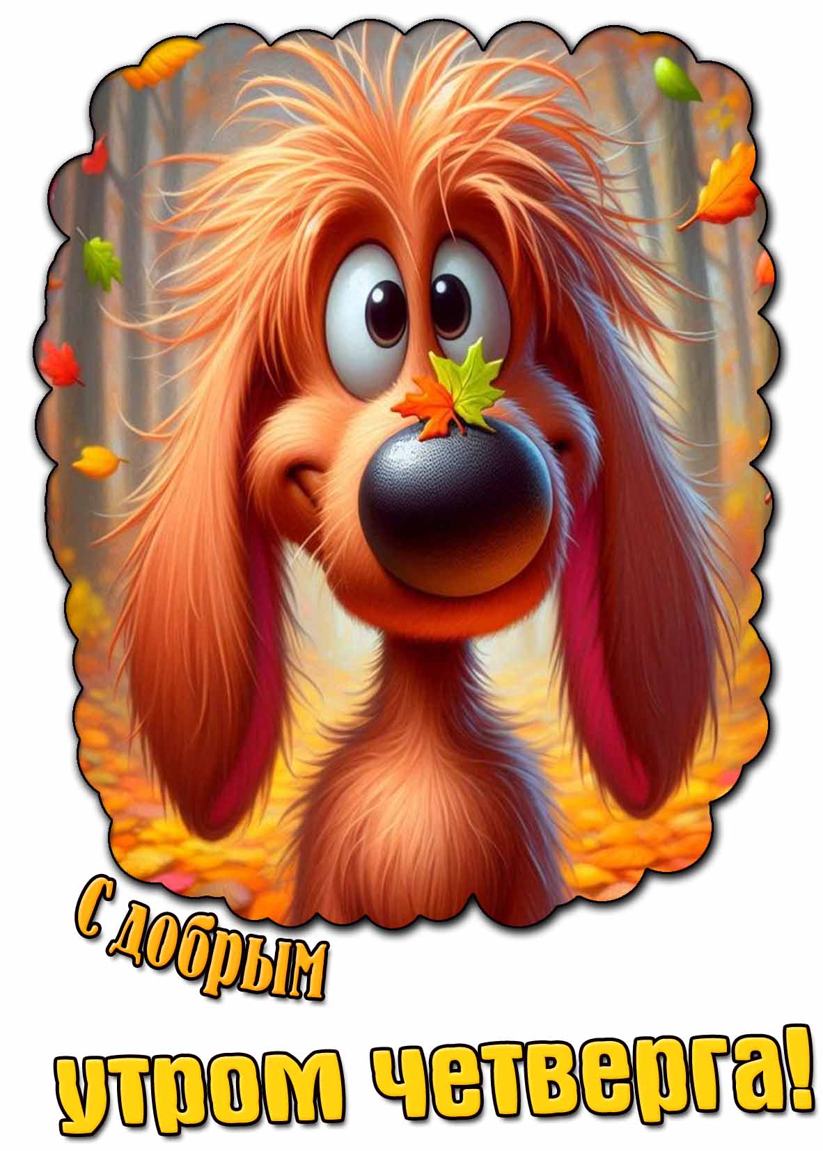 Смешная осенняя картинка с добрым утром четверга