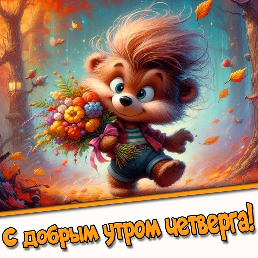 С добрым утром четверга! - картинка с осенними цветами