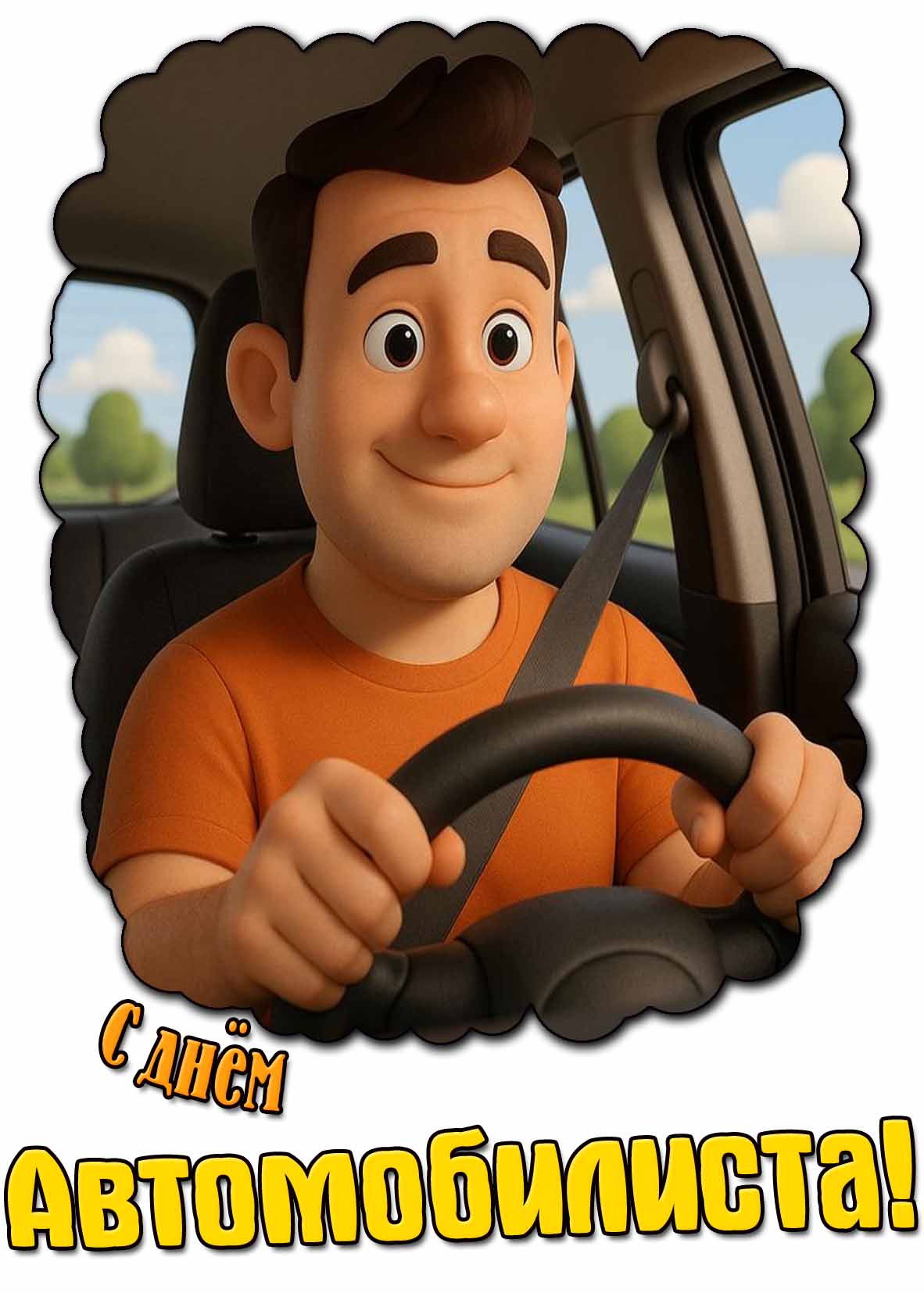 Открытка с днём автомобилиста