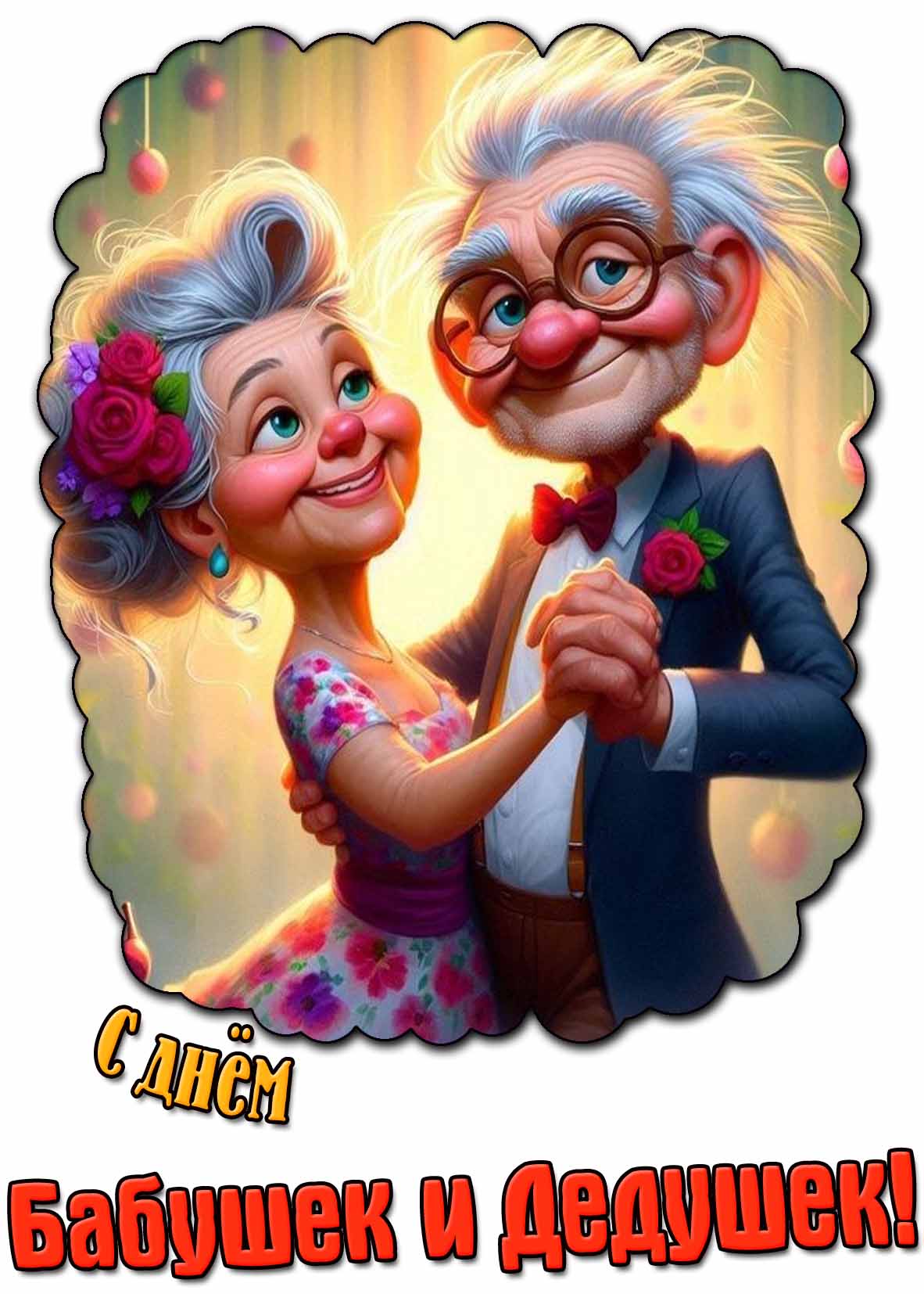 Прикольная картинка с днём Бабушек и Дедушек