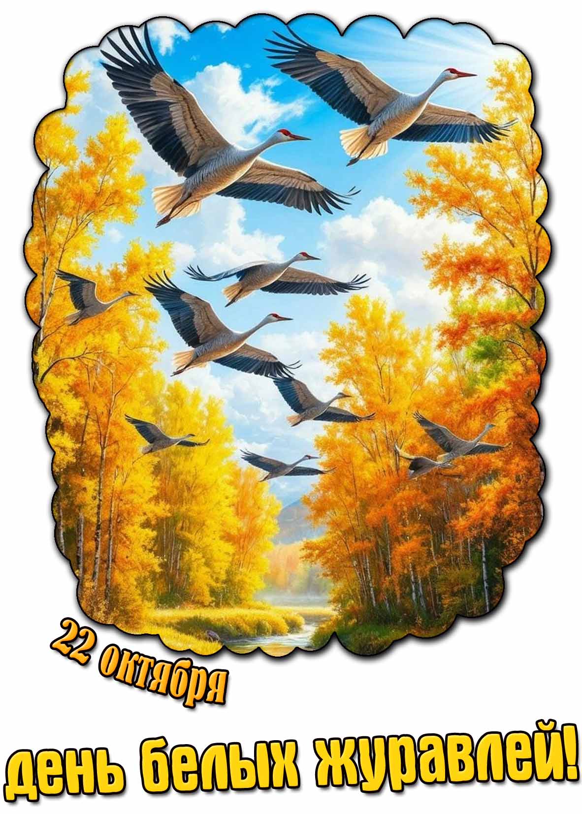 Картинка 22 октября день белых журавлей