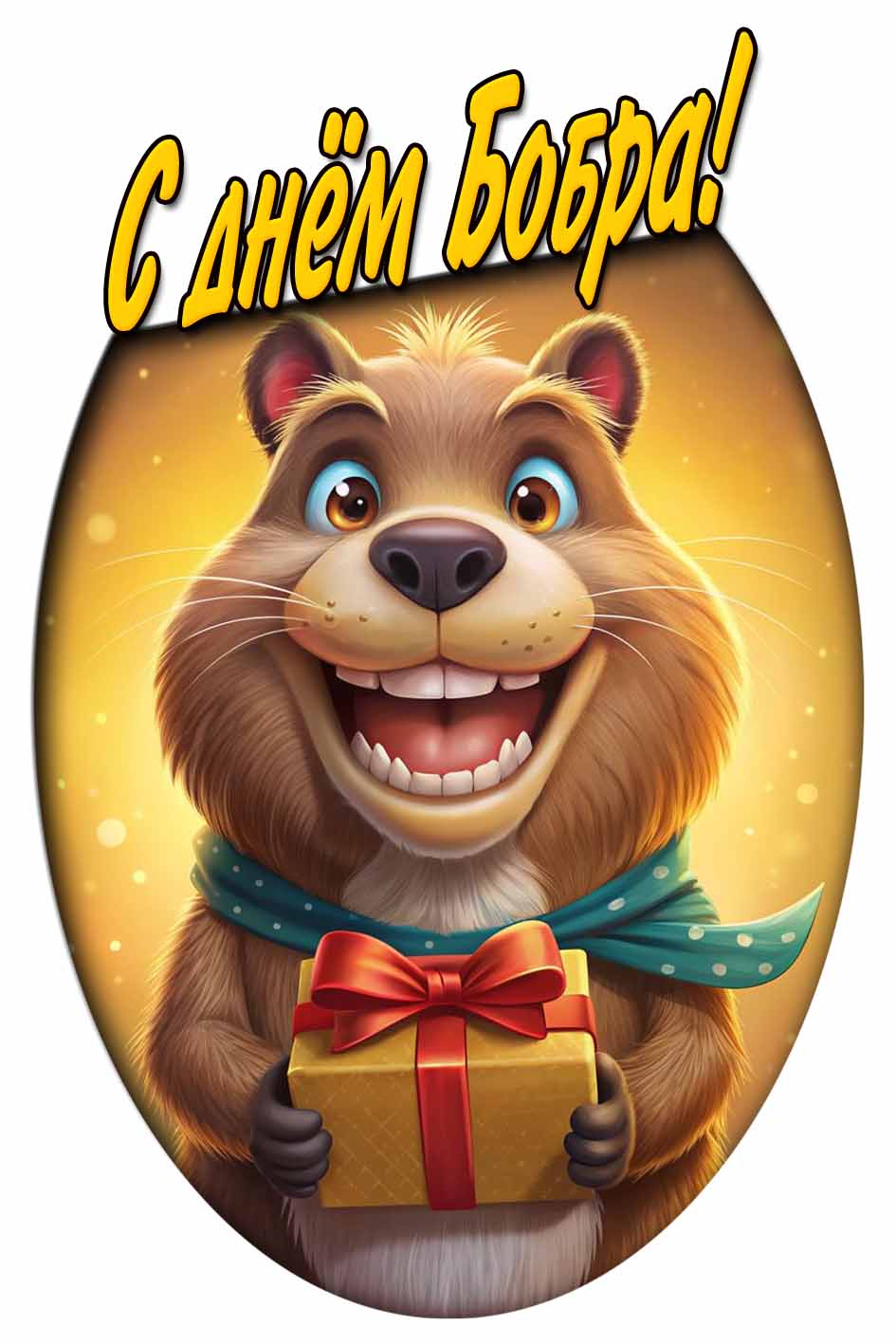 С днём бобра! - прикольная открытка