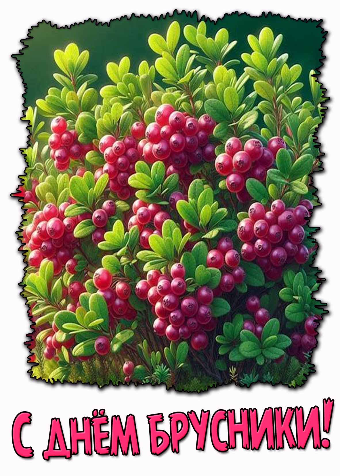 Красивая открытка с днём брусники