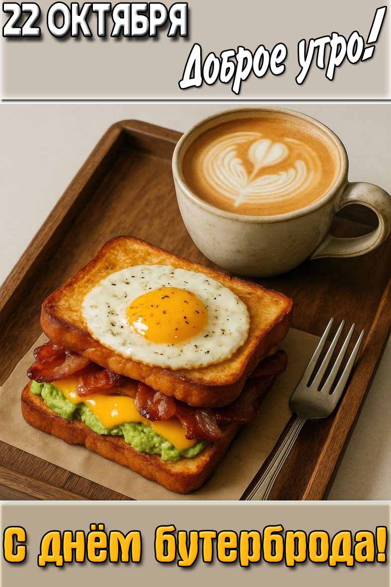 Картинка "22 октября доброе утро! С днём бутерброда!"
