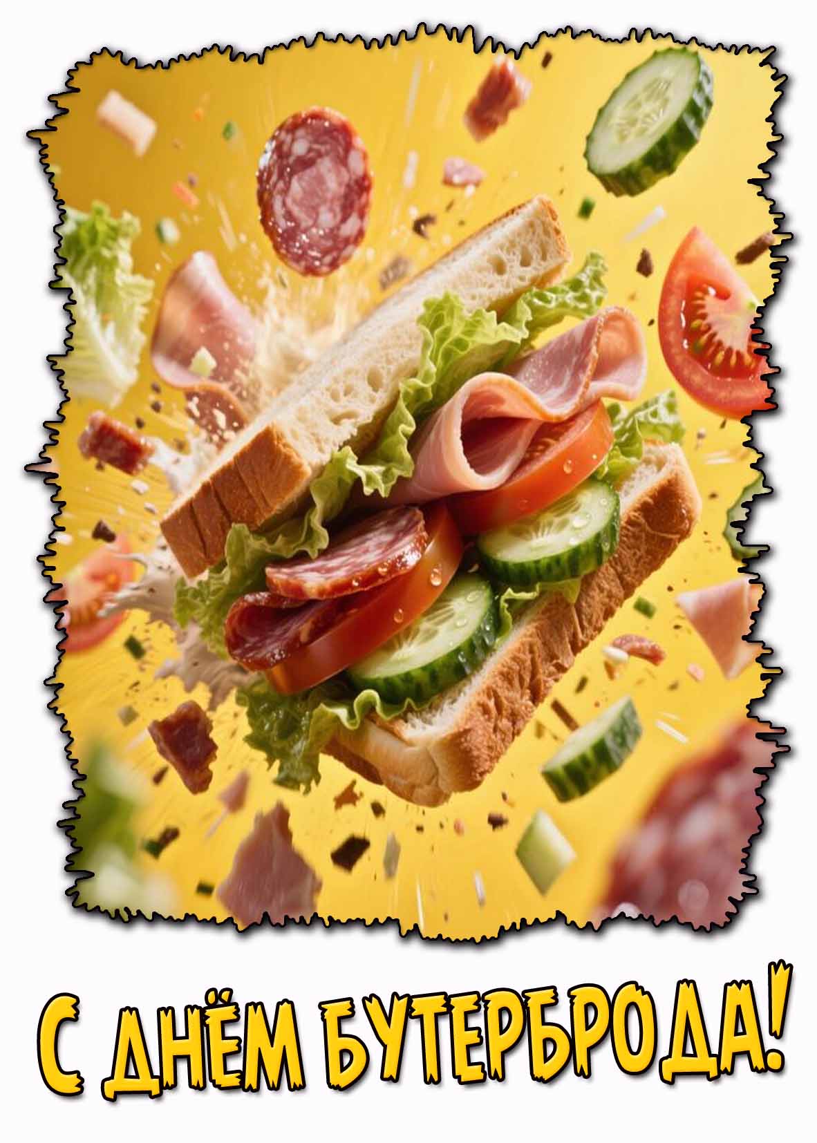 Красивая открытка с днём бутерброда