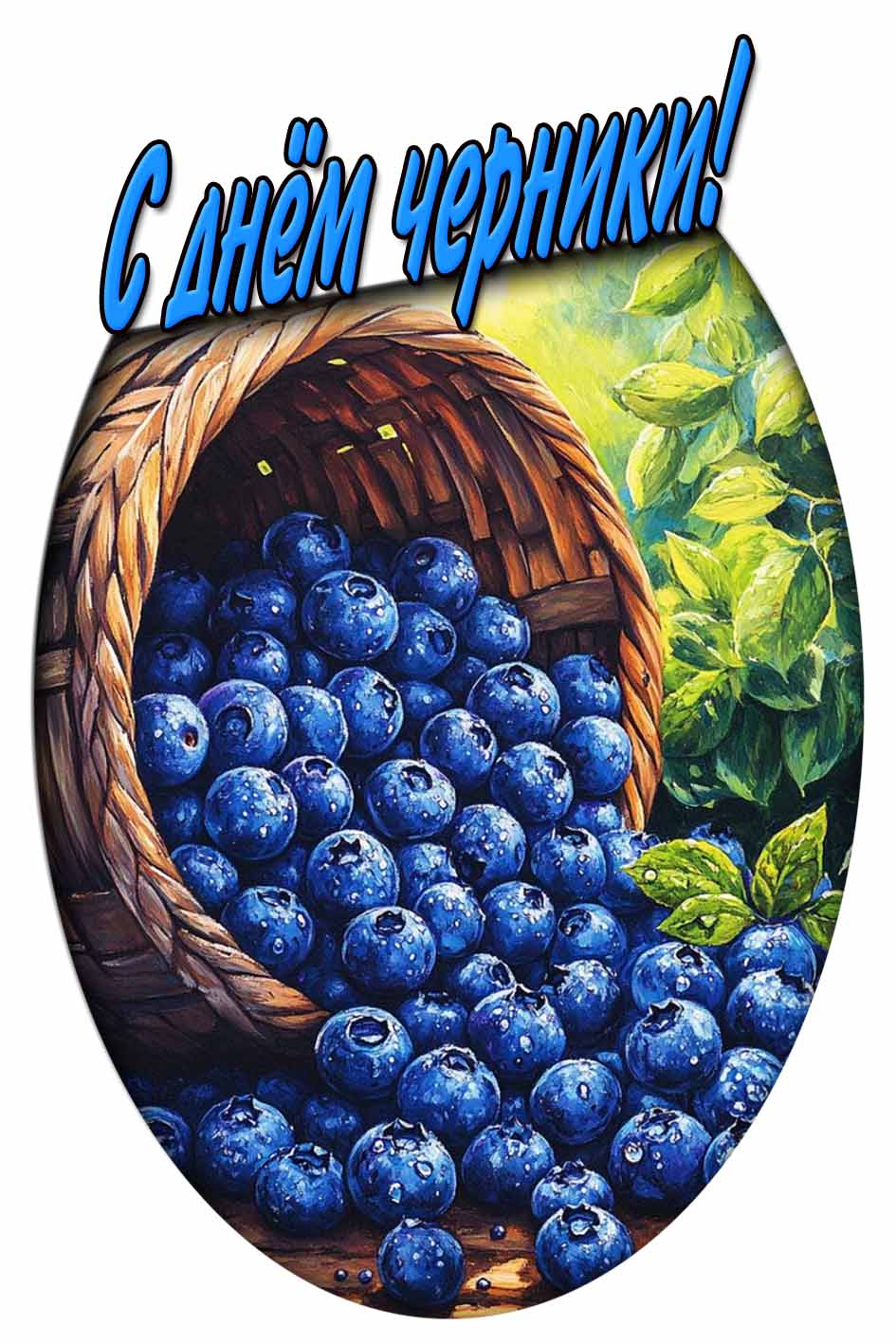 Открытка с днём черники