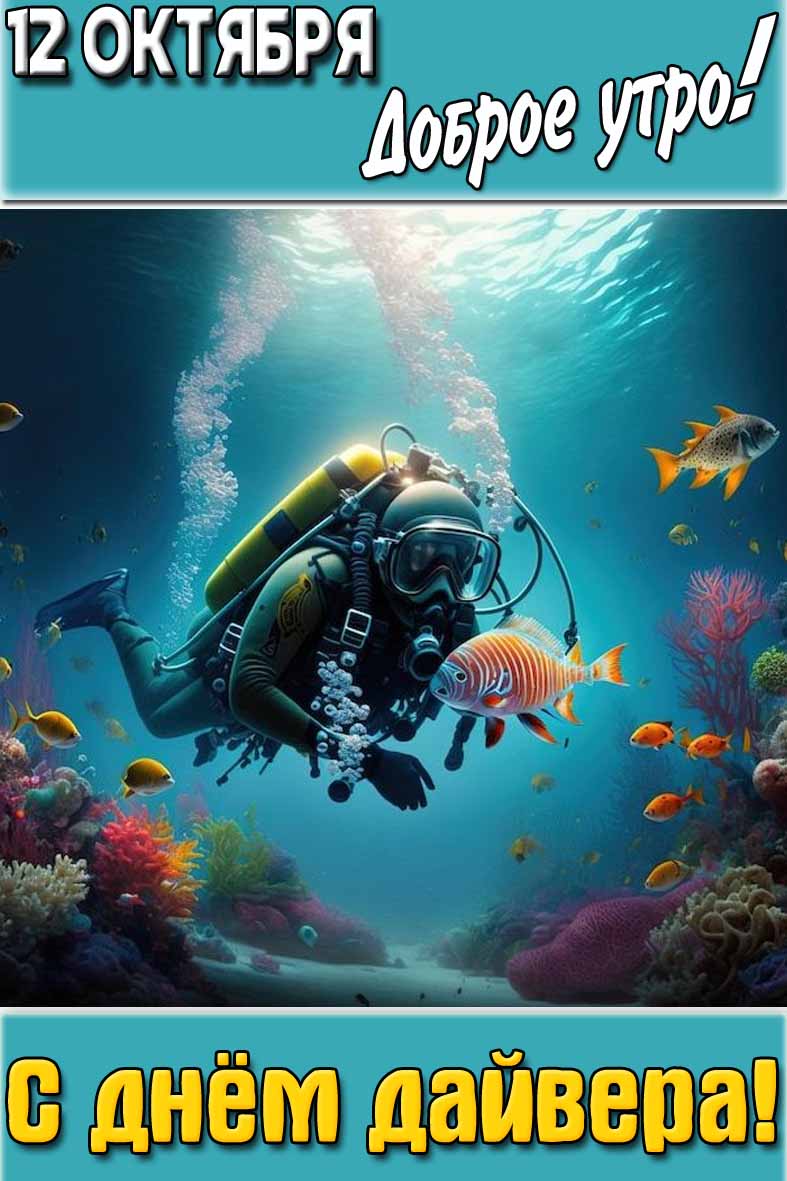 Картинка "12 октября доброе утро! С днём дайвера!"