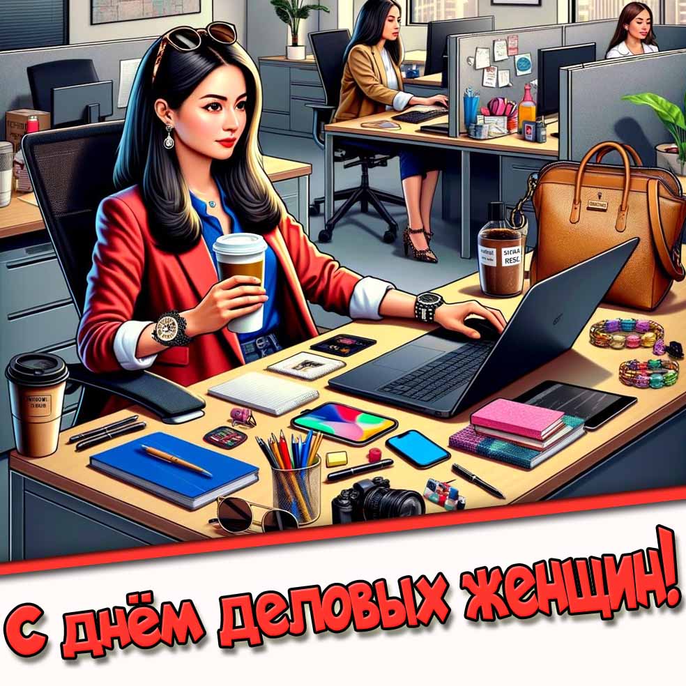 С днём деловых женщин! - стильная картинка