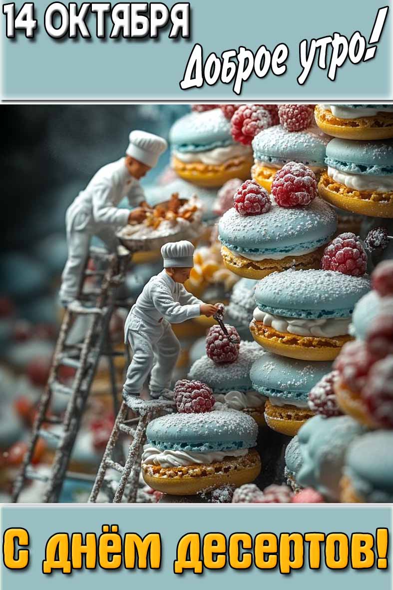 Картинка "14 октября доброе утро! С днём десертов!"