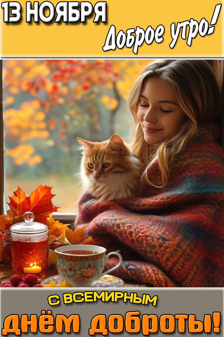 Картинка "13 ноября доброе утро! С Всемирным днём доброты!"