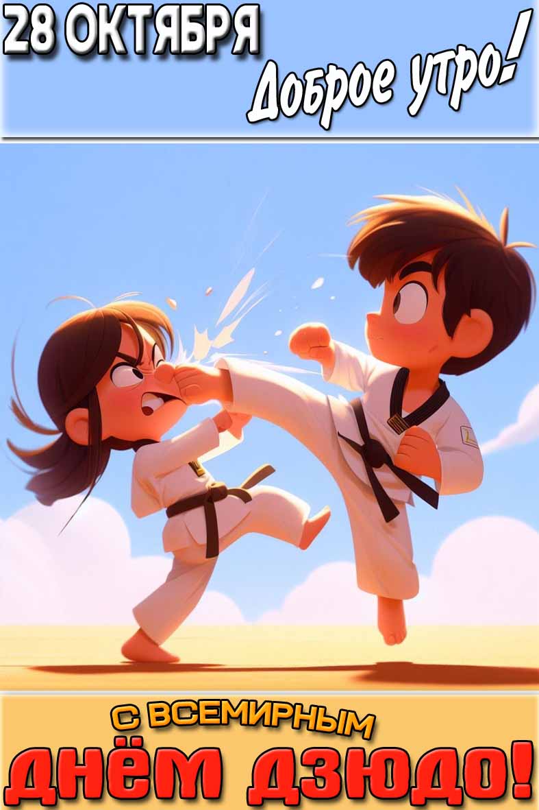 Картинка "28 октября доброе утро! С Всемирным днём дзюдо!"