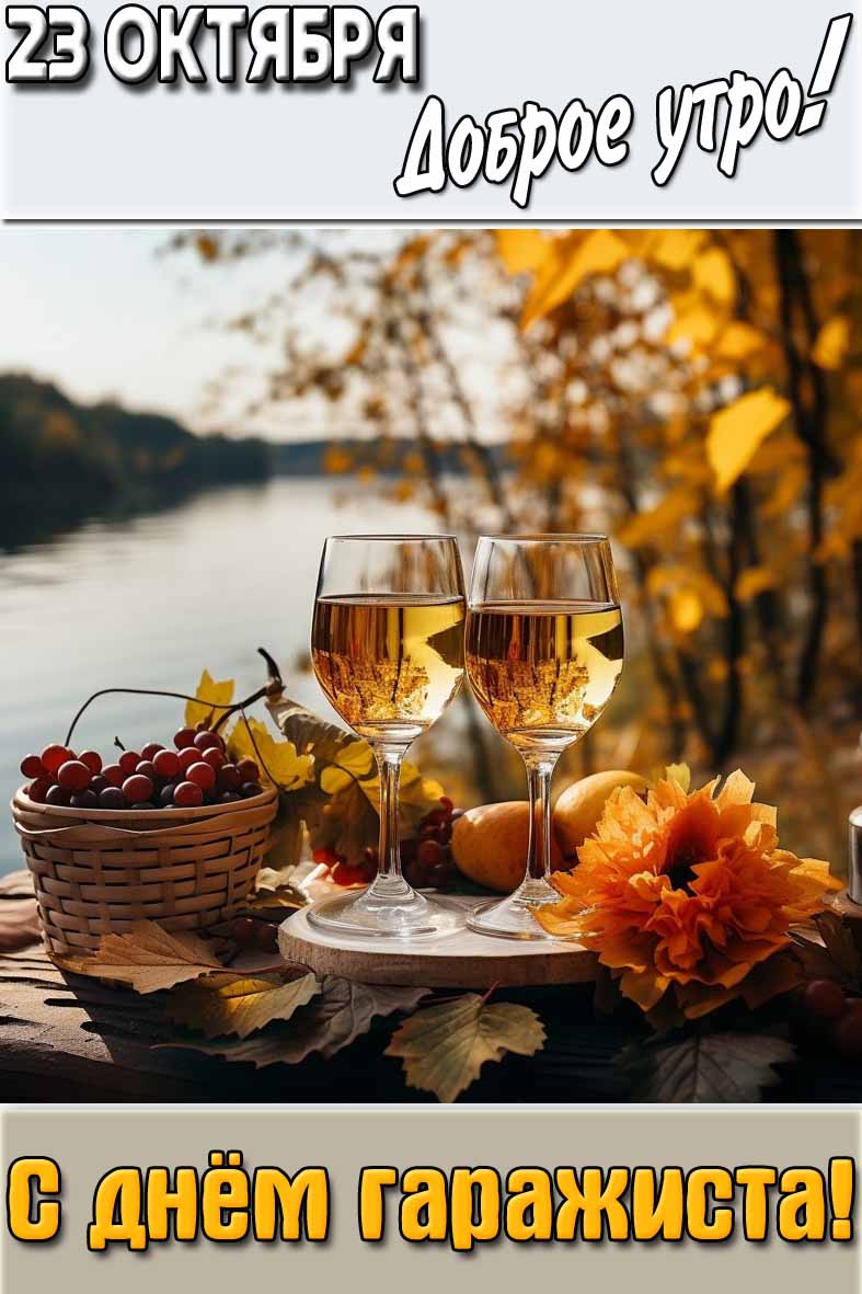 Открытка "23 октября доброе утро! С днём гаражиста!"